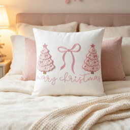 Amorly Embroidery Throw Pillow Cover, 45X45Cm Christmas Decorative Cushion Cover For Sofa Couch, No Pillow Insert - thumbnail 5