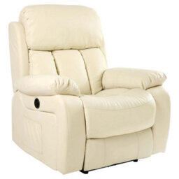More4Homes Chester Electric Bonded Leather Automatic Recliner Armchair Sofa Home Lounge Chair (Cream) - thumbnail 2