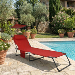 Vcm Sun Lounger Deckchair Garden Lounger Roof - thumbnail 4