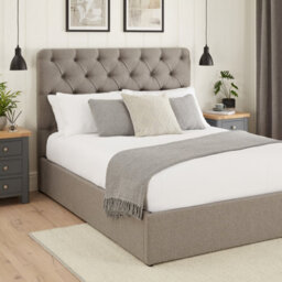 The Furniture Market Chesterfield Button Bed - 6Ft Super King Size - Grey Fabric - thumbnail 1