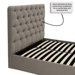 The Furniture Market Chesterfield Button Bed - 6Ft Super King Size - Grey Fabric - thumbnail 6