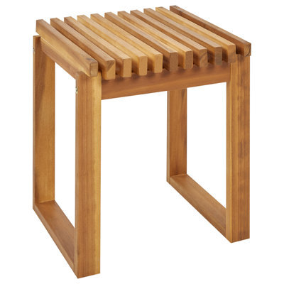 Beliani Garden Side Table Bellano 35 Cm 40 Cm Acacia Wood Brown - image 1