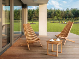 Beliani Garden Side Table Bellano 35 Cm 40 Cm Acacia Wood Brown - thumbnail 2