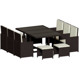 Lassic Garden Vida Cuba Brown 10 Seater Rattan Garden Outdoor Bistro Set With Cover - thumbnail 9