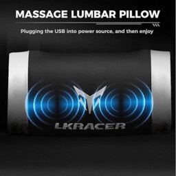 Luckracer Gaming Chair, Massage Ergonomic Computer Chair Lumbar Support High Back Height Adjustable Gaming Chair, White - thumbnail 5