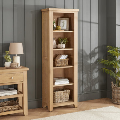 The Furniture Market Cheshire Whitewash Oak Tall Narrow Bookcase - image 1