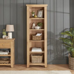 The Furniture Market Cheshire Whitewash Oak Tall Narrow Bookcase - thumbnail 2