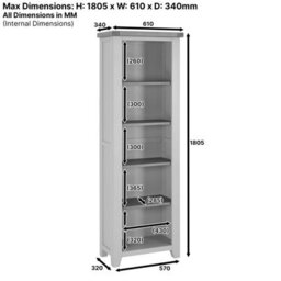 The Furniture Market Cheshire Whitewash Oak Tall Narrow Bookcase - thumbnail 7