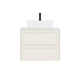 Royal Bathrooms Royal Bathroom Elmore 700mm Classic White Wall Mounted Countertop Bathroom Vanity Unit 2 Drawer With Cube Basin - thumbnail 7