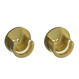 GoodHome Elasa Gold Brass Effect Metal & Plastic Curtain Pole Bracket Recess - thumbnail 2