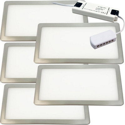 5-Pack Brushed Nickel Ultra-Slim Under Cabinet Led Lights With Driver Kit - Natural White Glow - image 1