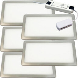 5-Pack Brushed Nickel Ultra-Slim Under Cabinet Led Lights With Driver Kit - Natural White Glow - thumbnail 1