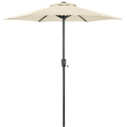 Christow 2M Parasol Sun Shade Umbrella Steel With Crank - Cream
