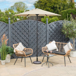 Christow 2M Parasol Sun Shade Umbrella Steel With Crank - Cream - thumbnail 2