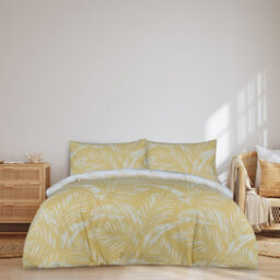 Smart Living Luxury Sketched Palm Leaf Reversible Duvet Cover With Pillowcases - thumbnail 1