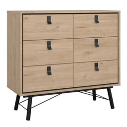 Wyld Haus Juno Natural Oak Bedroom Furniture Set - 3 Door Wardrobe With 3 Drawers, 6 Drawer Chest & 2 Drawer Bedside - thumbnail 5