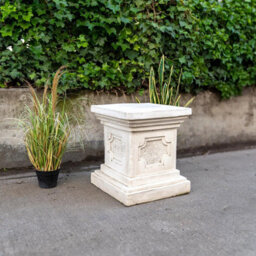 Oakleystone Northern White Stone Large Square Statuary Pedestal Garden Statues - thumbnail 4