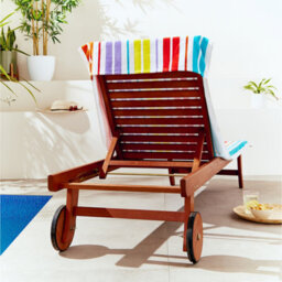 Catherine Lansfield Rainbow Stripe Bright Beach Towel Lounger 76X200Cm - thumbnail 2