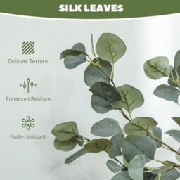 Homcom 2 Pack Artificial Plants, Faux Silk Eucalyptus Trees, 120Cm - thumbnail 5