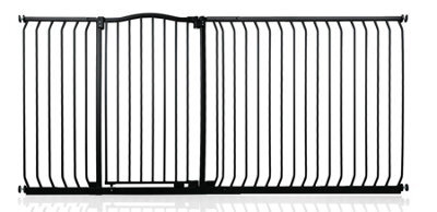 Safetots Extra Tall Curved Top Safety Gate, 198Cm - 207Cm, Matt Black, Extra Tall 100Cm In Height, Pressure Fit Stair Gate - image 1