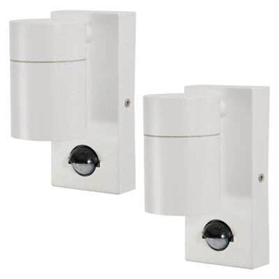 Litecraft 2 Pack Kenn White Outdoor Wall Lights With Pir Sensors - image 1