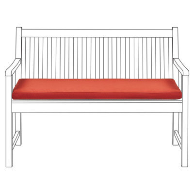 Beliani Bench Seat Pad Cushion Vivara 112 X 54 Cm Dark Red