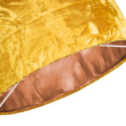 Happy Homewares Modern Ochre/mustard Crushed Velvet 12 Table/pendant Shade With Copper Inner - thumbnail 3