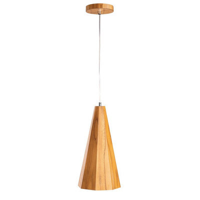 Luminosa Lighting Elstead Angular Dome Pendant Ceiling Light Teak - image 1