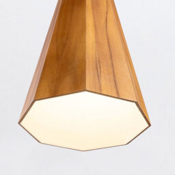 Luminosa Lighting Elstead Angular Dome Pendant Ceiling Light Teak - thumbnail 5