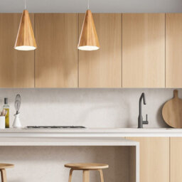 Luminosa Lighting Elstead Angular Dome Pendant Ceiling Light Teak - thumbnail 2