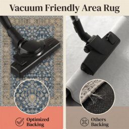 Vintage Foldable & Washable Rugs Non Slip Area Carpet Low Pile Soft Printed Floor Mat (160 X 200 Cm) - thumbnail 9
