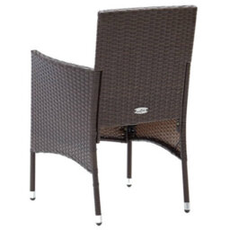 Walplus 5 Piece Garden Dining Set Poly Rattan And Tempered Glass Brown - thumbnail 6