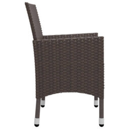 Walplus 5 Piece Garden Dining Set Poly Rattan And Tempered Glass Brown - thumbnail 5