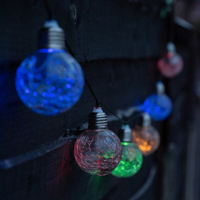Gardenwize Garden Outdoor Solar  Coloured Crackle Ball String Fairy Lights - image 1