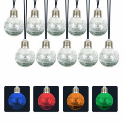 Gardenwize Garden Outdoor Solar  Coloured Crackle Ball String Fairy Lights - thumbnail 2