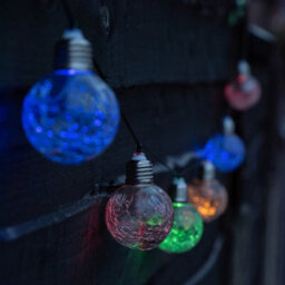 Gardenwize Garden Outdoor Solar  Coloured Crackle Ball String Fairy Lights - thumbnail 1