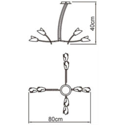 Luminosa Lighting Luminosa Pietra Pendant 4 Arm 8 Light G9, Polished Chrome - thumbnail 6
