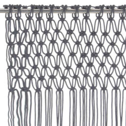 Berkfield Macrame Curtain Anthracite 140X240 Cm Cotton - thumbnail 4