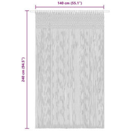 Berkfield Macrame Curtain Anthracite 140X240 Cm Cotton - thumbnail 6