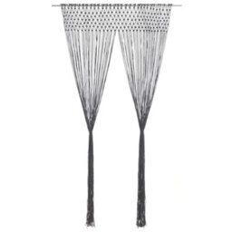 Berkfield Macrame Curtain Anthracite 140X240 Cm Cotton - thumbnail 2