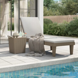 Berkfield Sun Lounger Light Brown 155X58X83 Cm Polypropylene - thumbnail 3