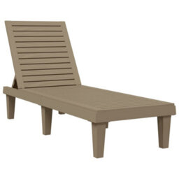 Berkfield Sun Lounger Light Brown 155X58X83 Cm Polypropylene - thumbnail 2