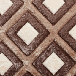 Beige Brown Modern Shaggy Geometric Rug For Dining Room-80Cm X 150Cm - thumbnail 3