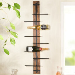 Dibor Traditional Wooden Upright 8 Bottle Wine Rack Wine Bottle Holder - thumbnail 1