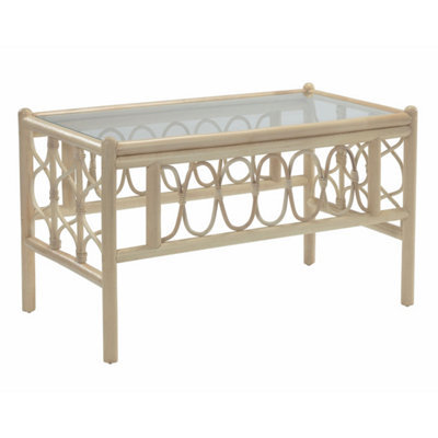 Desser Morley Coffee Table With Glass Top - Natural Rattan - image 1