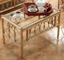 Desser Morley Coffee Table With Glass Top - Natural Rattan - thumbnail 4