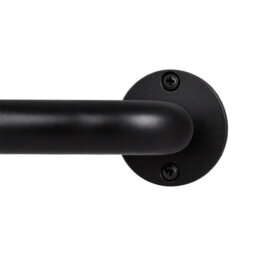 Aspire Homeware Blackout Metal Curtain Pole With Curve Finials Heavy Duty Extendable Rod 120-210 Cm (Matte Black) - thumbnail 1