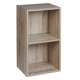 Urbn-Living Urbnliving Height 53.6Cm 2 Shelf Wooden Bookcase Shelving Colour Antique Oak Display Storage Shelf Unit Shelves - thumbnail 1