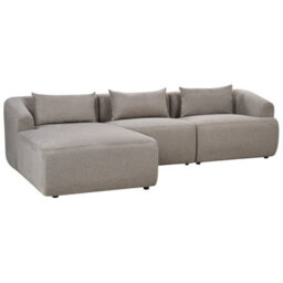 Beliani Corner Sofa 3 Seater Svansele Fabric Taupe Right Hand - thumbnail 4