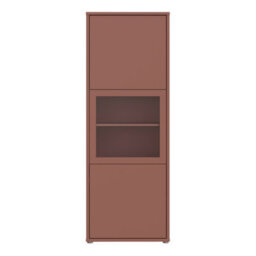 Furniture To Go Alice Springs Narrow Display Cabinet With 3 Push-To-Open Doors In Terracotta - thumbnail 3
